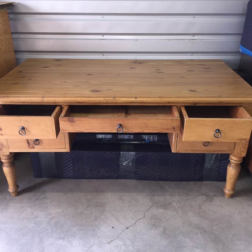 Oversize Handmade Knotty Pine Desk BuyStorageFinds