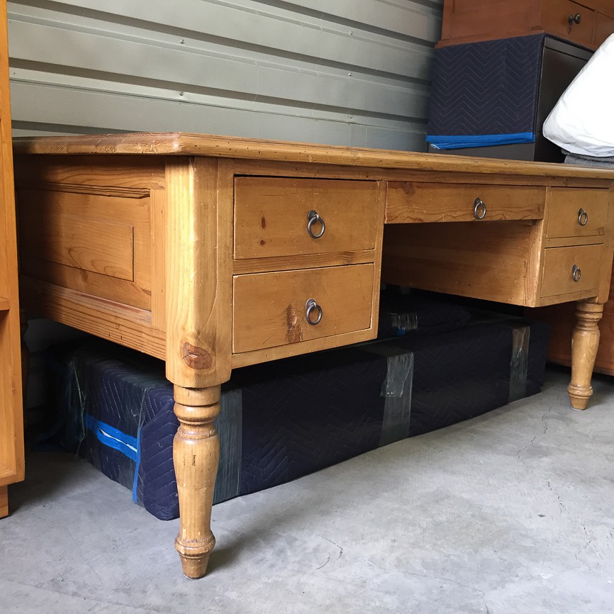 Oversize Handmade Knotty Pine Desk