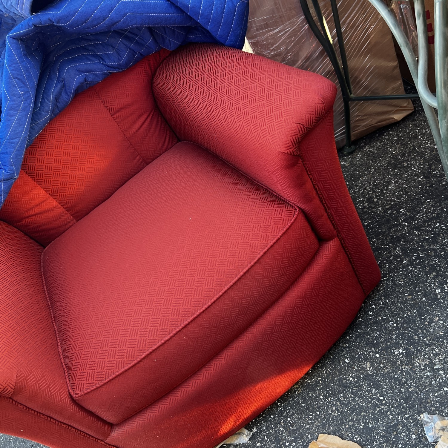 Red swivel chair