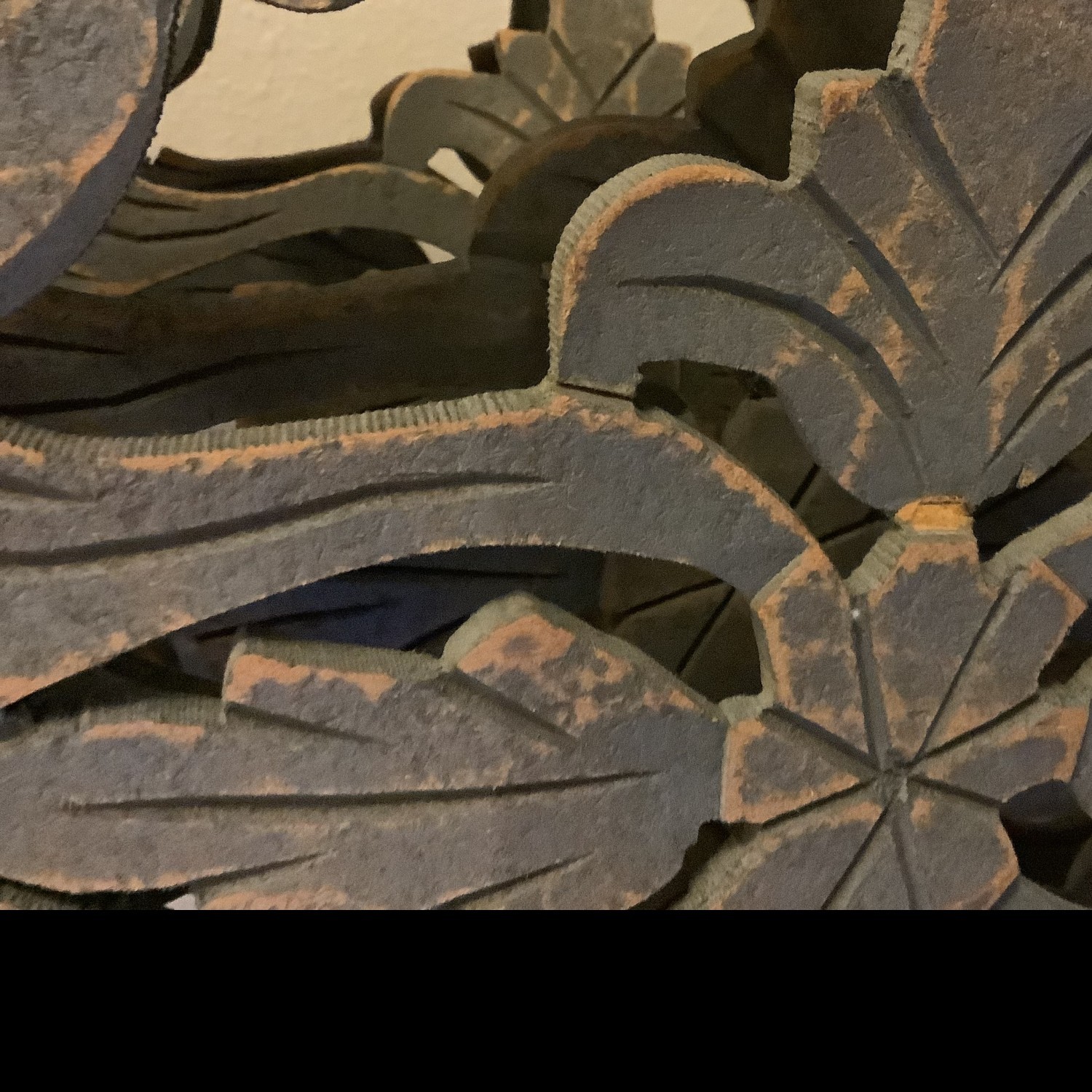 Distressed Carved Wood Room Divider/Pet Gate