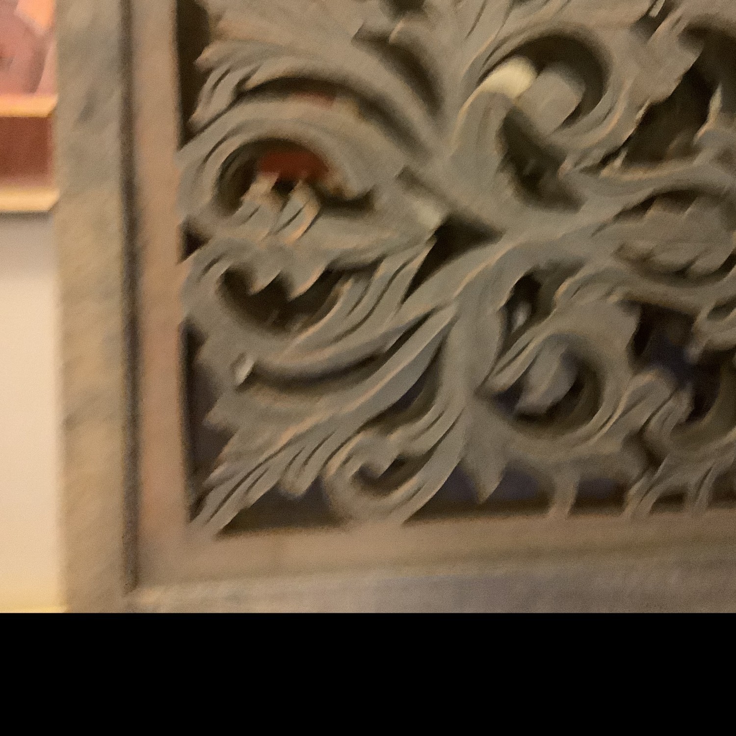 Distressed Carved Wood Room Divider/Pet Gate