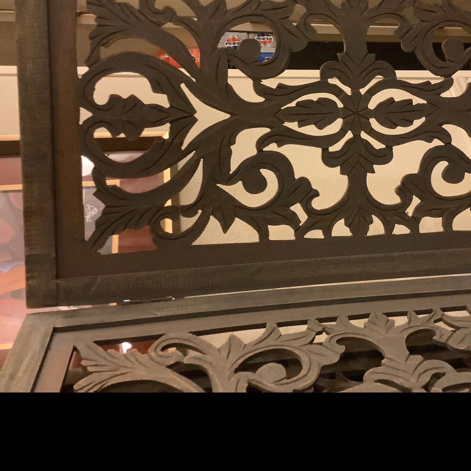 Distressed Carved Wood Room Divider/Pet Gate