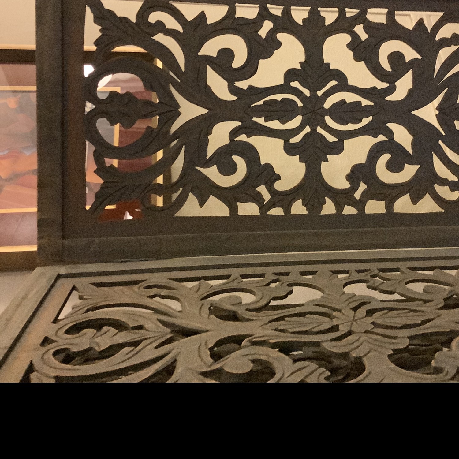 Distressed Carved Wood Room Divider/Pet Gate