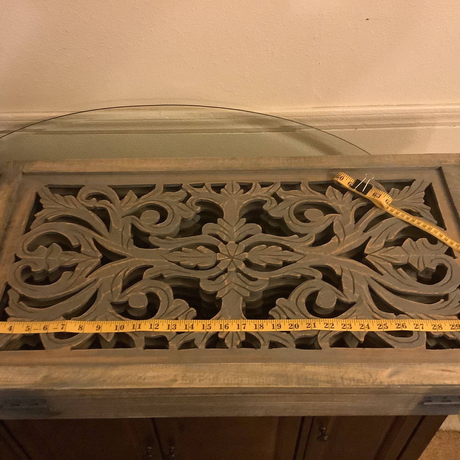 Distressed Carved Wood Room Divider/Pet Gate