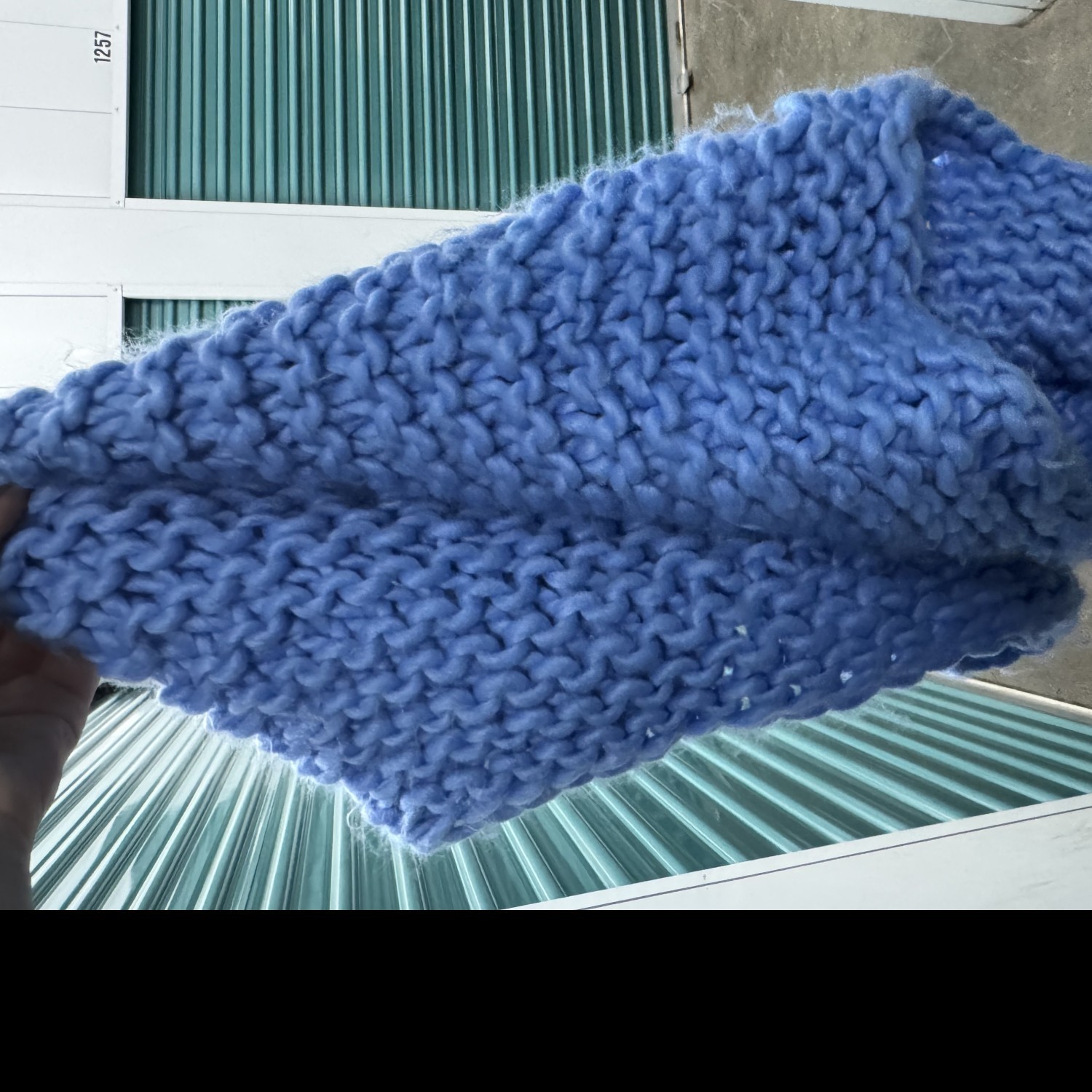 Beautiful blue scarf — chunky knit, very soft