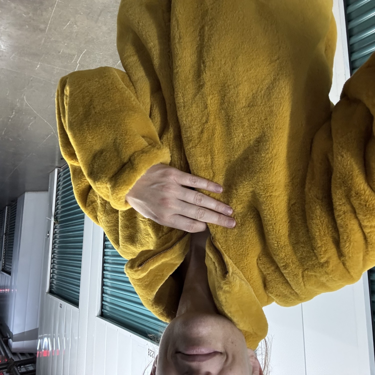 Brand New! Great fuzzy yellow gold jacket!