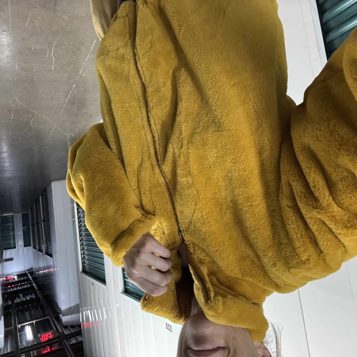 Brand New! Great fuzzy yellow gold jacket!