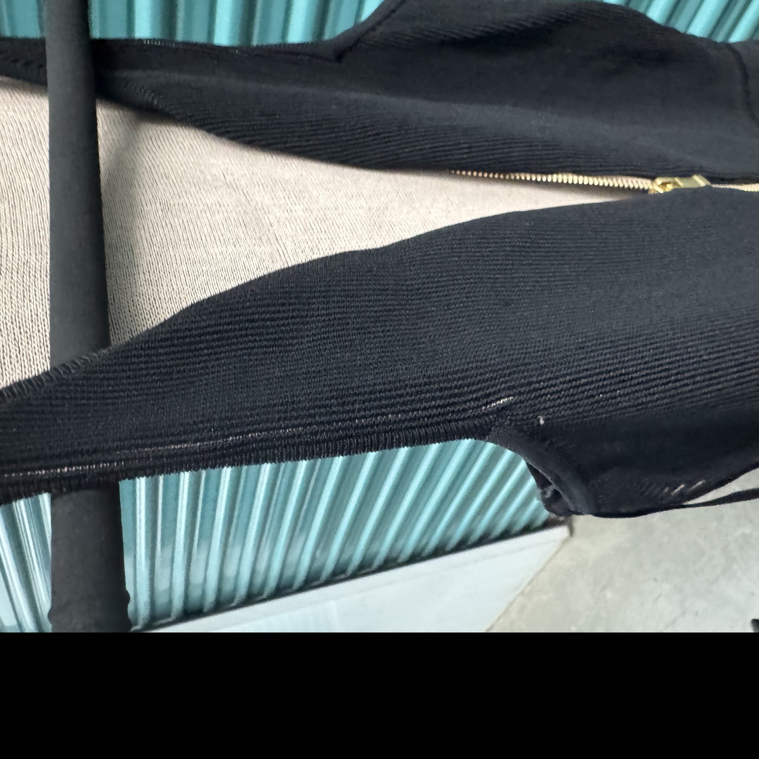 Chic black AS by DF dress. Ribbed Bound Zipper dress, stretchy material. Medium.