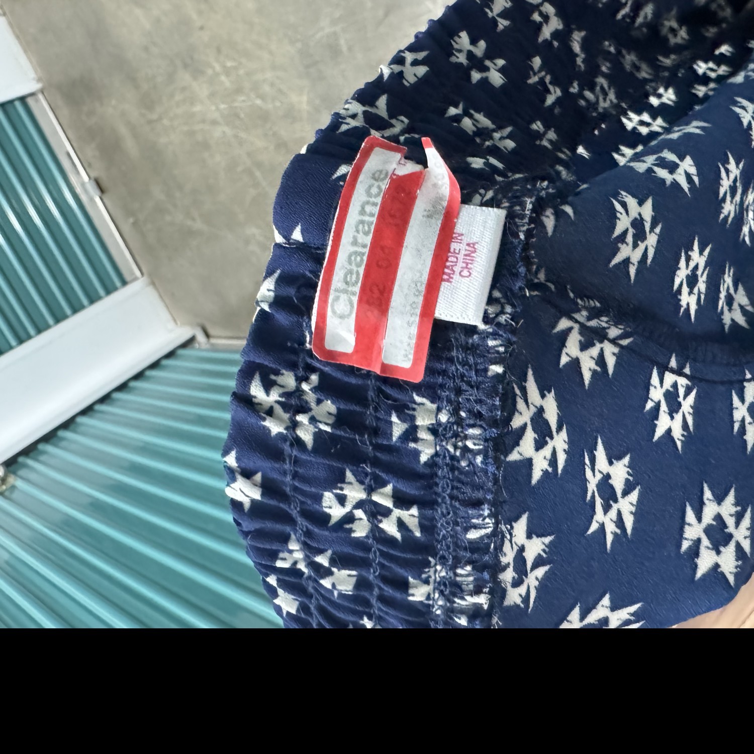 Cute Exhilaration Blue and white shorts, NEW - size Small