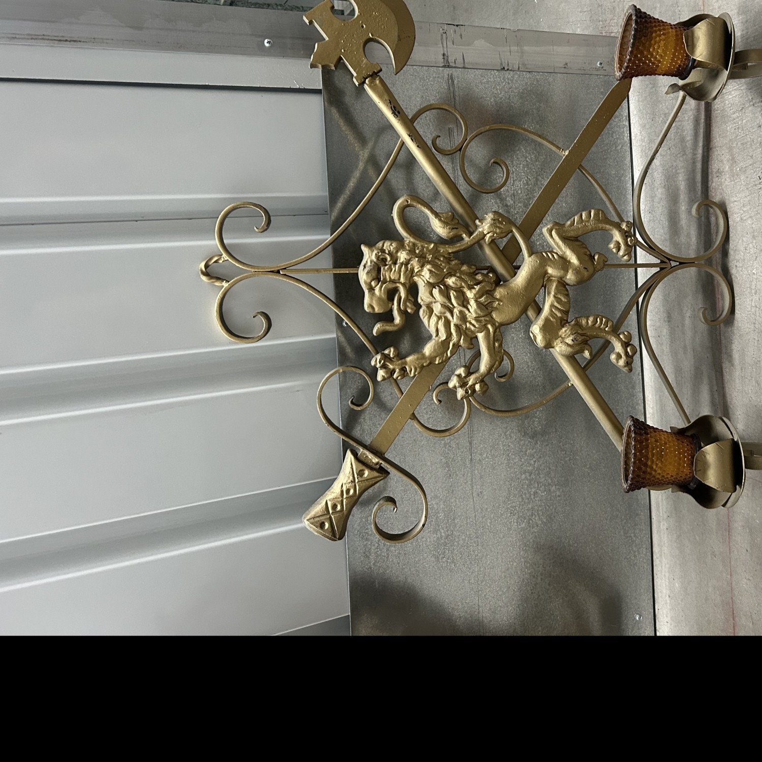 Gold Metal Emblem with Candle Holder