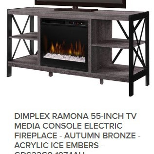 New Barnwood Media Console with Electric Fireplace