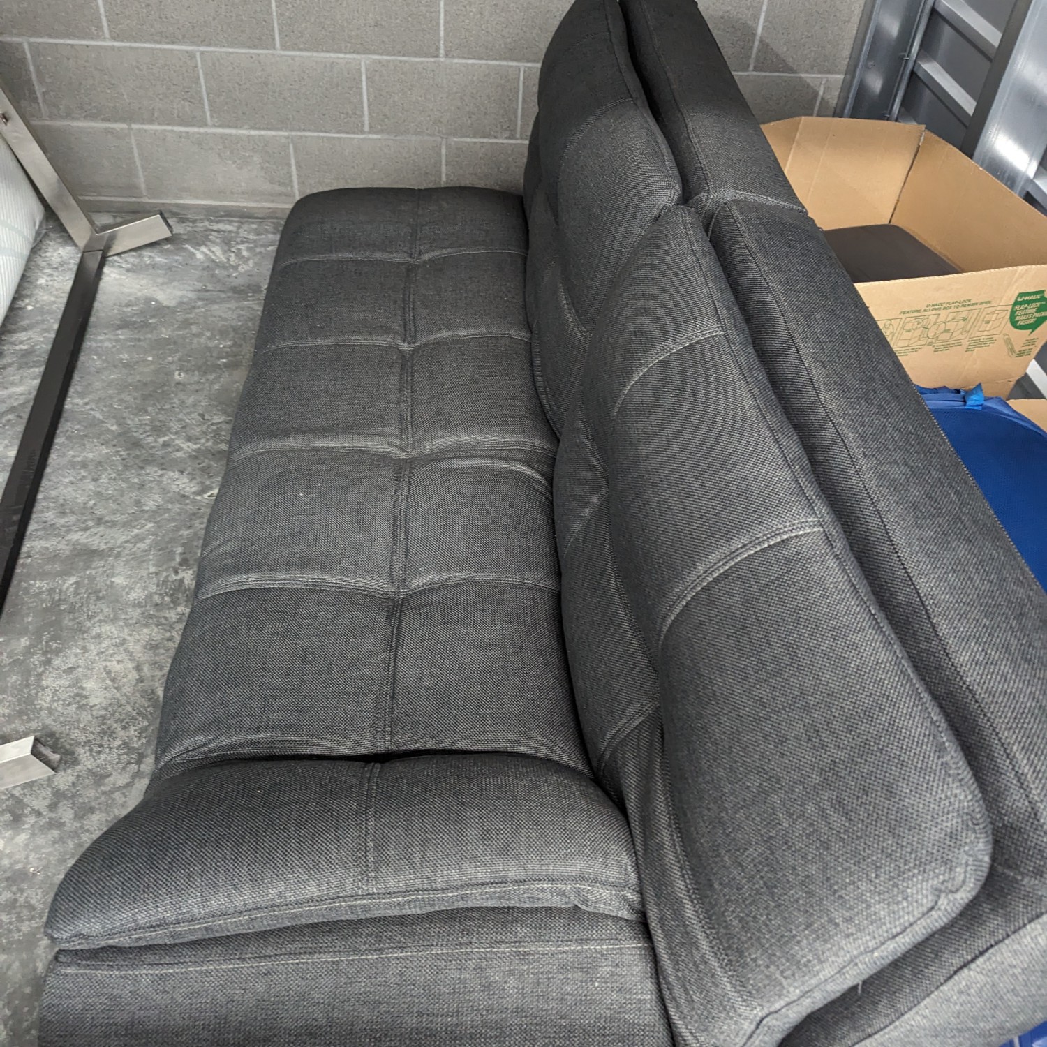 Loveseat, futon with foldable arm rests