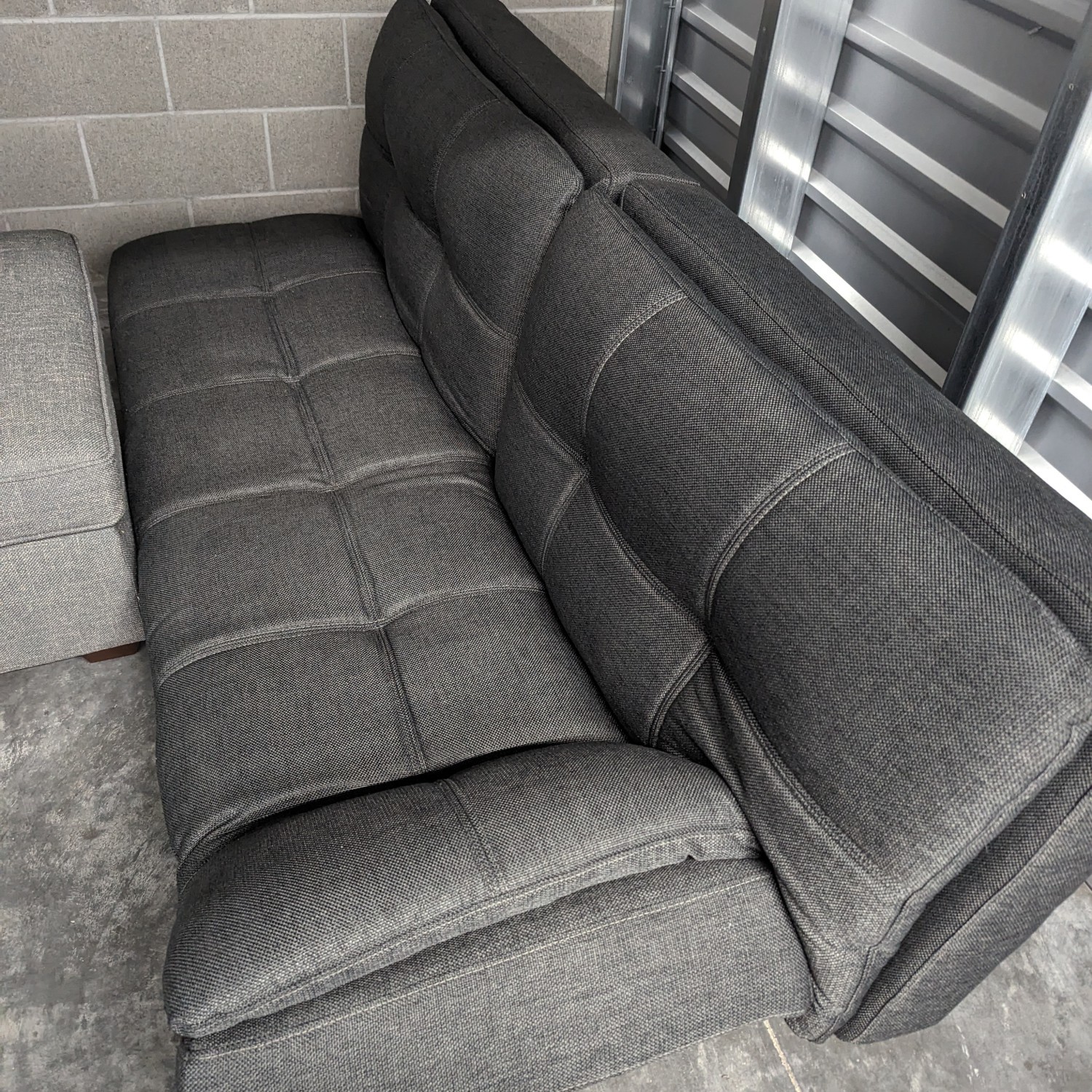 Loveseat, futon with foldable arm rests