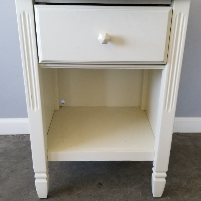 White Side Table with Drawer
