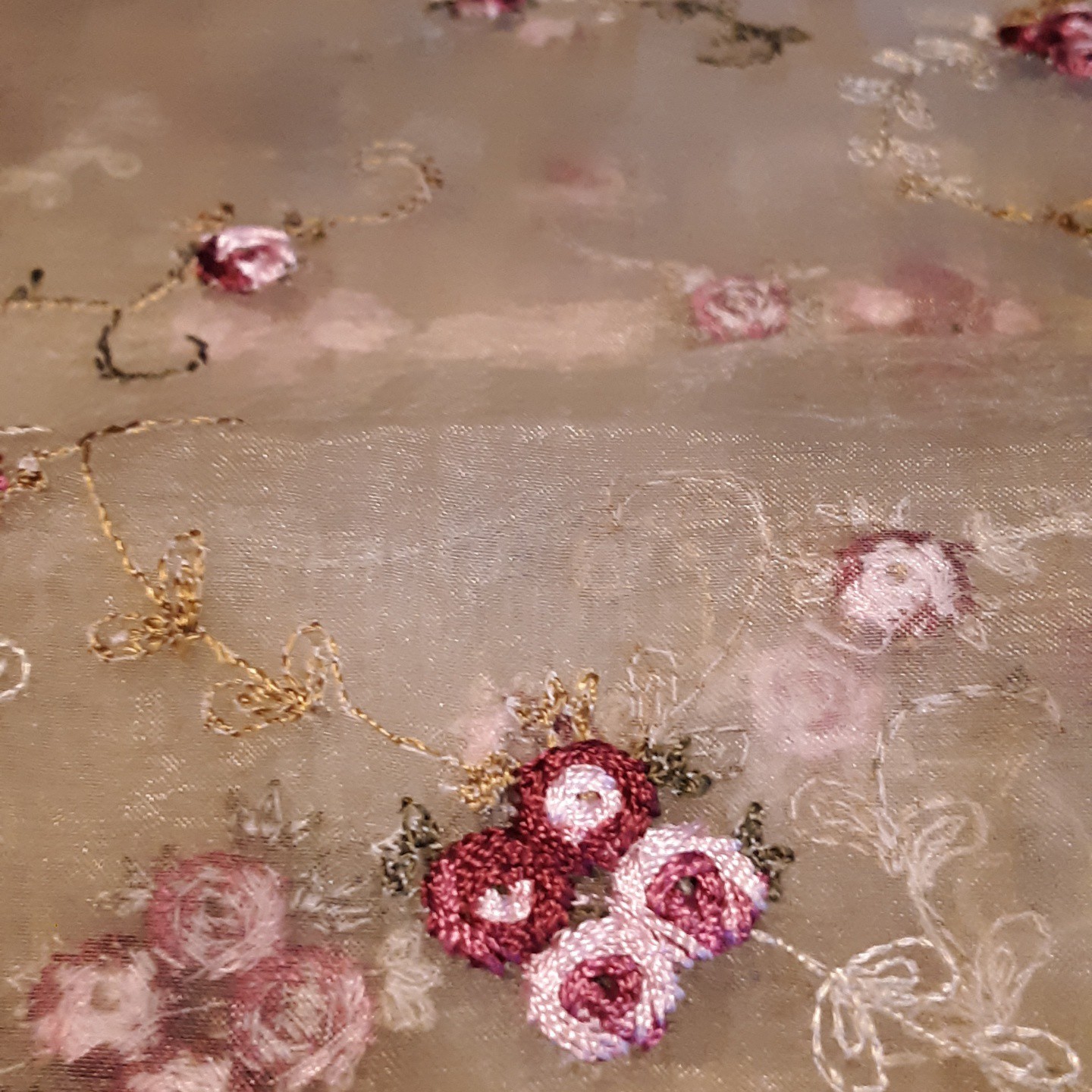 Embroidered Rose Shower Curtain with Lace Trim BuyStorageFinds